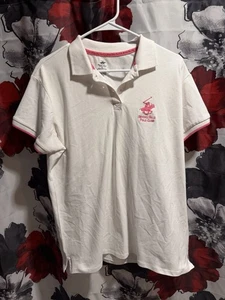 Polo Club Beverly Hills XL Blanco Rosa Bordado Logo - Imagen 1 de 4