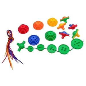 Button Stacking Blocks Stringing Stacking Toy Colorful Educational Toy Set - Picture 1 of 7