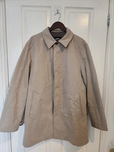 STRELLSON Beige Cream Trench Coat Cotton Men's Chest 48" XXL - Foto 1 di 14