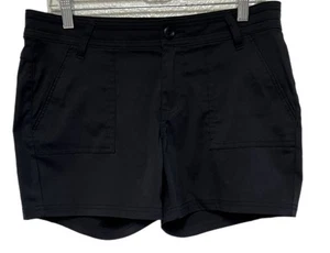 prAna Shorts Womens 10 Black Cargo Casual Outdoor Hiking Bermuda Nylon - Picture 1 of 7