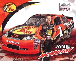 2012 JAMIE McMURRAY "BASS PRO SHOPS" #1 NASCAR SPRINT CUP SERIES POSTCARD - Picture 1 of 1