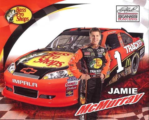 2012 JAMIE McMURRAY "BASS PRO SHOPS" #1 NASCAR SPRINT CUP SERIES  POSTCARD Cover