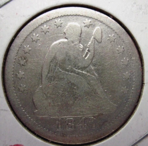 1847-O LIBERTY SEATED QUARTER 25c COIN NEW ORLEANS MINT NICE RARE EARLY DATE Cover