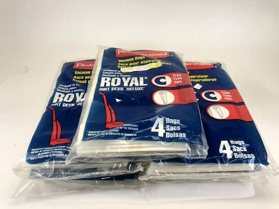5 pack Rubbermaid VACUUM BAGS for ROYAL DIRT DEVIL DELUXE Type C 20 Total New! - Image 1 of 3