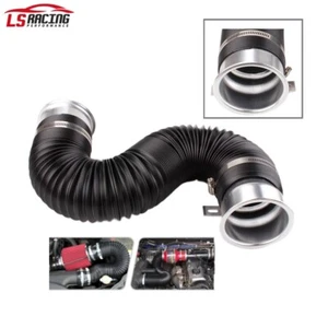 Silver 3''76mm Flexible Car Cold Air Intake Hose Filter Pipe Telescopic Tube Kit - Picture 1 of 7