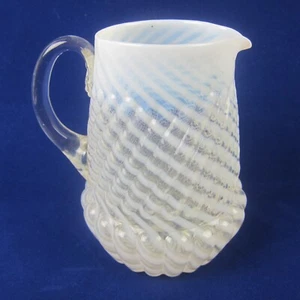 Antique Northwood Chrysanthemum Swirl Opalescent Art Glass Creamer Pitcher RARE - Picture 1 of 12