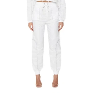 Maniere De Voir White Nylon Contrast Stitch Track Pants-UK 4 RRP £59.99 BNWT - Picture 1 of 12