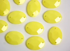 Vintage Yellow Plastic Faceted Drops Connectors bds031L - Picture 1 of 1
