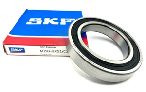 NUOVO CUSCINETTO A SFERE SKF 6018 2RS1 C3 SCANALATURA PROFONDA, GOMMA SIGILLATA 90x140x24 - Foto 1 di 3