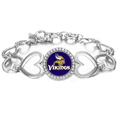 Minnesota Vikings Womens Adjustable Heart Link Bracelet w Gift Pkg D27 Cover