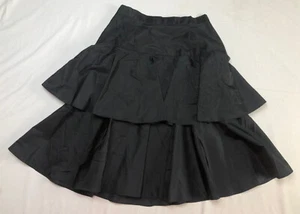 Claude Bennett Womens Pleated Long Skirt Black Polyester Zip Back Size 8 - Picture 1 of 8