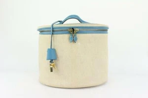 Hermès Blue Jean Leather x Toile Intercity Vanity Tote Bag 216her89 - Picture 1 of 12