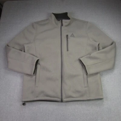 Chaqueta Gerry Para Hombres XL Gris Tejido Acanalado Vellón Cremallera Completa Bolsillos Exterior Cuello Simulado Foto 1 de 4