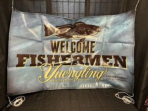 2013 Yuengling Beer Welcome Fishermen Parrot Fish Plastic Bar Banner Sign 59"
