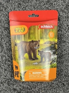 NUEVO - Schleich Oso Pardo Madre con Cachorro + 2 Peces 42473 Vida Silvestre Juego de 4 Piezas - Imagen 1 de 2