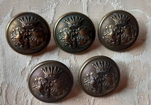 LOT OF ANTIQUE METAL COAT OF ARMS BUTTONS DIAMETER 2.3 CM - Picture 1 of 2