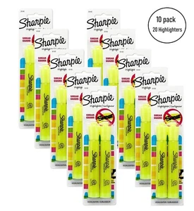 Sharpie Accent Tank-Style Highlighter, Fluorescent Yellow (Blister of 2)-10 PACK - Picture 1 of 4