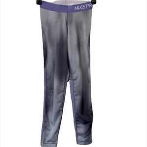 NIKE PRO Girls Leggings Pants Gray Ombre' Purple Small - Picture 1 of 13