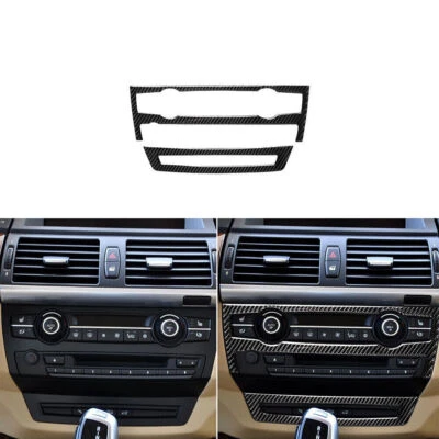 Para BMW X5 E70 X6 E71 2008-2013 fibra de carbono coche interior 2* Foto 1 de 4