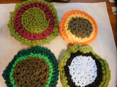 4 EXFOLIANTES DE RED DE NYLON~💲Descuentos en 2+💲Neutros~ DOBLE CARA~Juego de 4 Foto 1 de 3