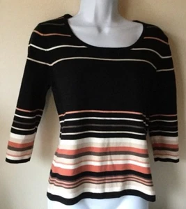 Hampshire Studio Womens Sweater  Medium Multi Color Stripe - Picture 1 of 4