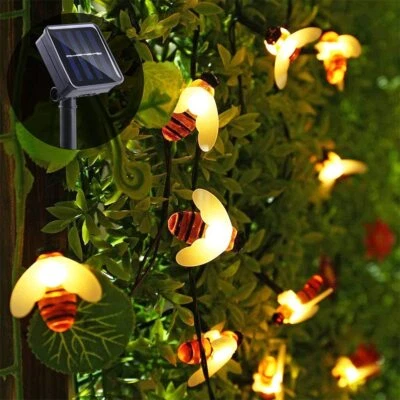 Solar Bee String Lights Outdoor 50Led Fairy Lights Patio Yard Garden Christmas - Image 1 of 4