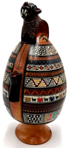 Besondere Vase Inka Schamanen Motive Fairtrade Südamerika - Picture 1 of 4