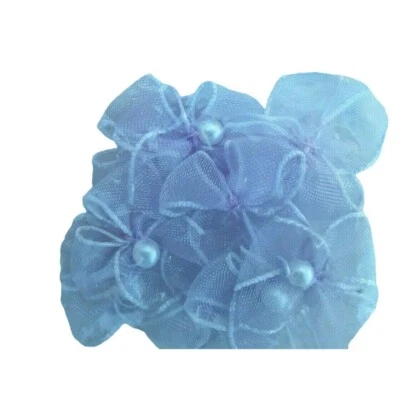 Offray Accents Ribbon 2 Loop Bows Sheer Lavender white pearl 10 Crafting Sewing - Image 1 of 4