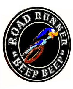 Plymouth Road Runner Sign Sticker "Beep Beep** Round 5 Sizes - Picture 1 of 5