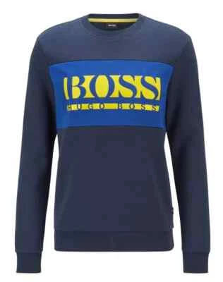 New HUGO BOSS mens navy blue jeans sweatshirt jumper pullover suit top XS S XL - Image 1 of 4