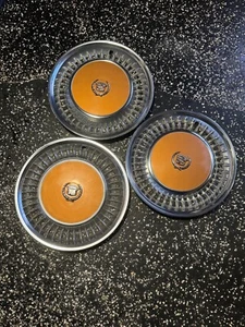 Cadillac Eldorado Biarritz set of 3 no rust ! COPPER GOOD SHAPE VIBRANT OEM - Picture 1 of 7