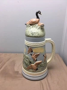 BEER STEIN NATURE PAIR OF WILD GEESE LARGE 15" X 8” - Picture 1 of 10