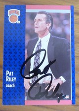 PAT RILEY HOF autograph signed auto 1991-92 Fleer  New York Knicks
