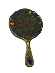 Specchio vintage professionale-lac-tic tenuto a mano gioielli legno - Foto 1 di 17