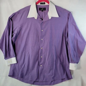Giorgio Brutini Mens Button Down Shirt Size XL Blue Easy Care Long Sleeve - Picture 1 of 11