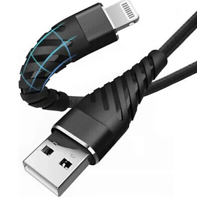 Braided Fast Charger Cable Heavy Duty USB lot Cord For iPhone 14 13 12 11 X XR 8 - Image 1 of 4