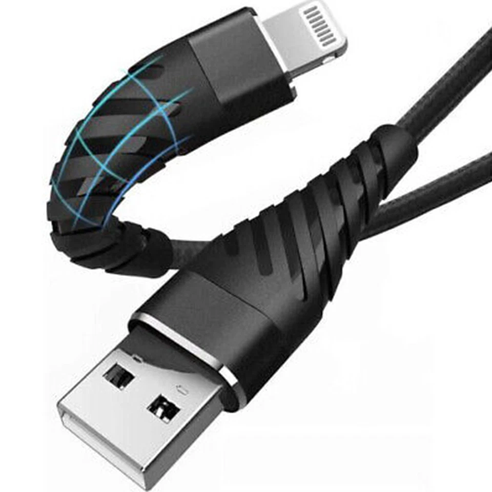 Braided Fast Charger Cable Heavy Duty USB lot Cord For iPhone 14 13 12 11 X XR 8 - Image 1 of 4