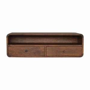 Floating Chestnut Open Console, Media Unit, Living Room Furniture, Free Delivery - Picture 1 of 9