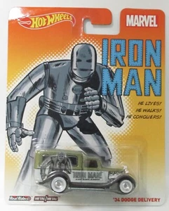 2014 HOT WHEELS POP CULTURE MARVEL IRON MAN ’34 DODGE DELIVERY GREEN AR5 - Picture 1 of 1