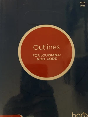 2025 2026 Barbri Outlines for LOUISIANA: NON-CODE (Bar Exam Review Prep book LA) - Image 1 of 3