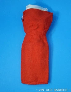 Vintage Barbie Doll Sized Red Dress Hong Kong Excellent ~ 1960's - Picture 1 of 8