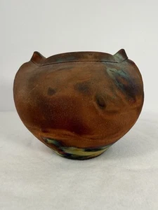 Michael Weinberg Raku Pottery Vase, Signed, Studio Art Handcrafted Southwestern - Picture 1 of 12