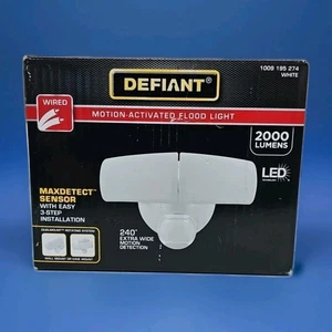 Defiant MaxDetect Motion Wired 2-Head LED Security Flood Light - Picture 1 of 6