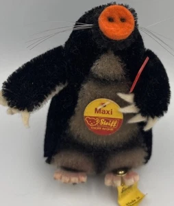 Steiff Maxi Mole With Spade 2180/12 Button Tag In Foot - Picture 1 of 12