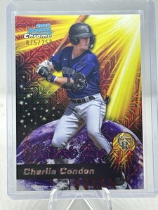 2025 Bowman Chrome Charlie Condon Meteoric Rise #MR-8 Purple Mojo /250 Rockies - Picture 1 of 10