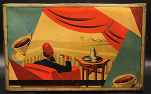 Antica Scatola Latta Pubblicità Art Déco Caffè Luigi Rossa Vercelli - Anni '30 - Picture 1 of 17