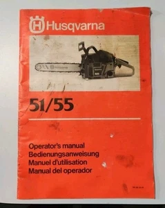 HUSQUVARNA 51/55 CHAINSAW OPERATING MANUAL - Picture 1 of 2
