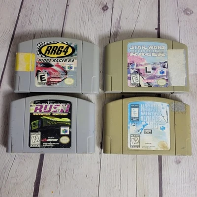 Paquete de 4 juegos Nintendo 64 Ridge Racer/Rush/Star Wars Racer/Nagano Olympics Foto 1 de 2