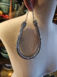 Vintage Whiting and Davis ? Silver Toned Classic Mesh Choker Necklace Read - Picture 1 of 15