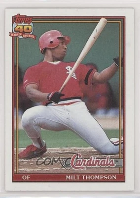 1991 Topps Milt Thompson (A* Before Copyright; Barely Visible 40th Anniversary) - Image 1 of 2